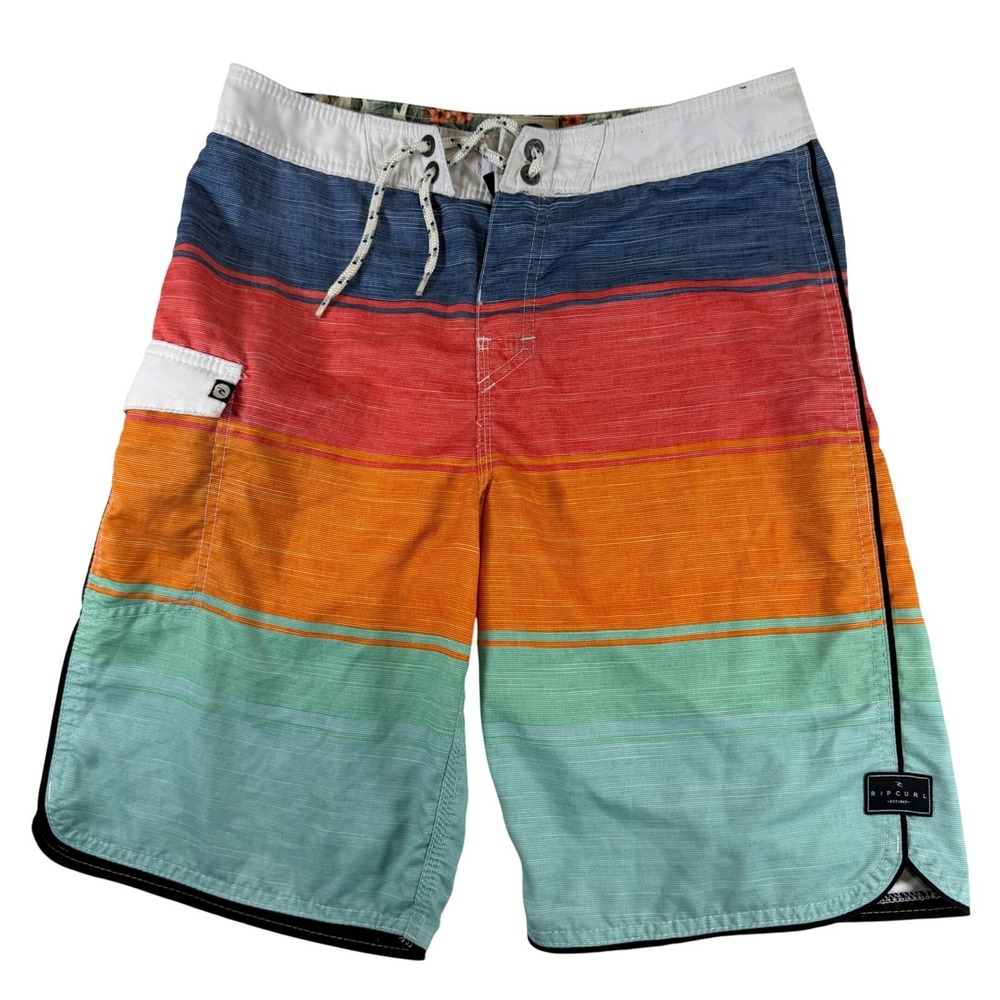 Rip Curl Surf Craft Mens Striped Board Shorts Multi Color KBOVM7 Size 28